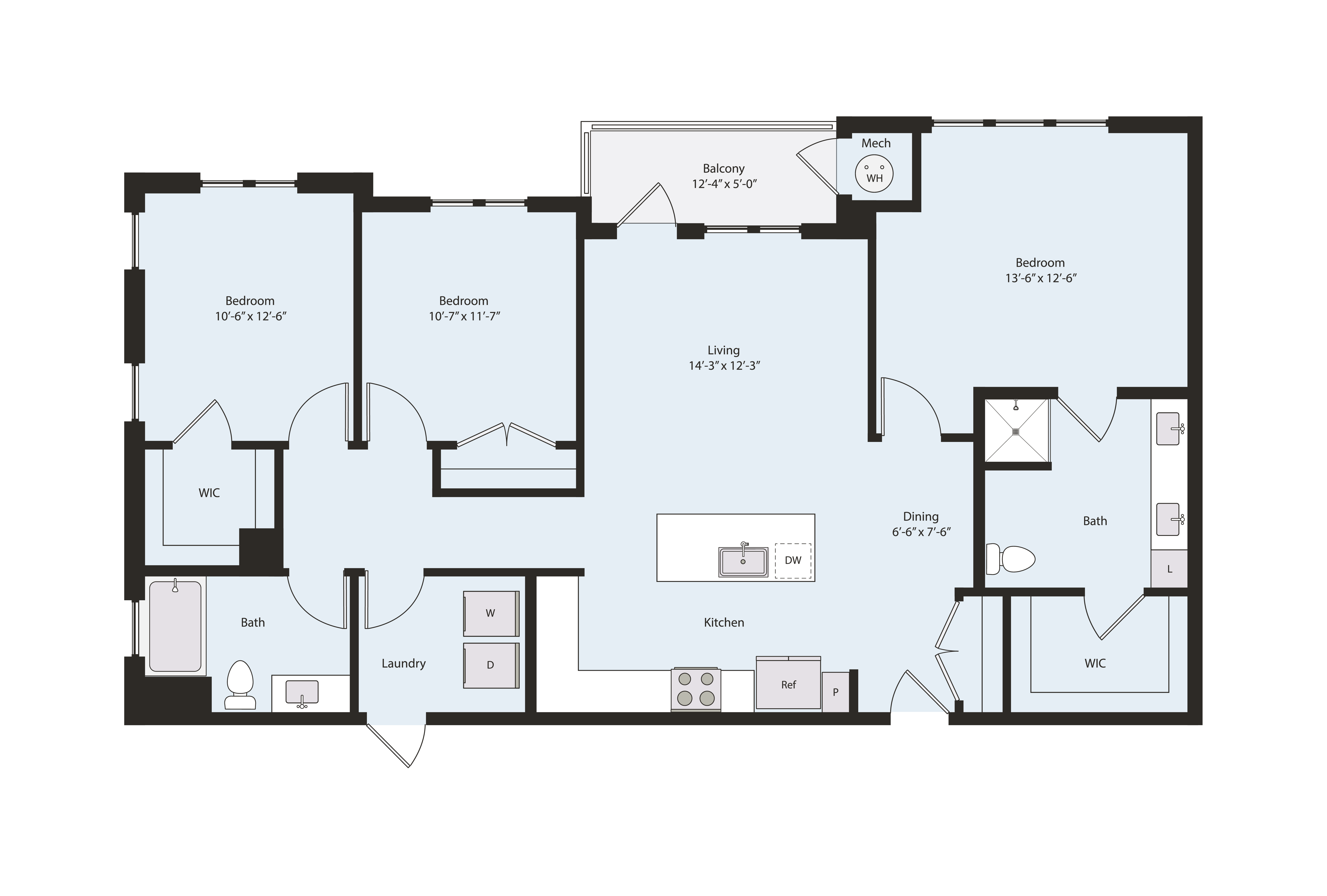 Floor plan layout diagram for C1-1A